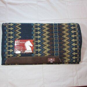 Classic Equine Classic Wool Top 1" Saddle Blanket Pad 34"x38" Navy Chestnut CWTP